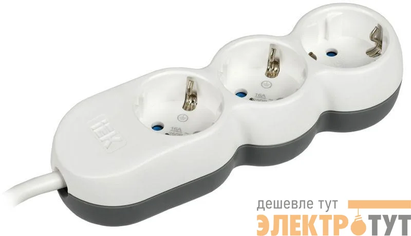 Удлинитель 3х5м с заземл. 16А IP20 Uno У03 2P+PE 250В 3х1.5 IEK WYP53-16-03-05-Z