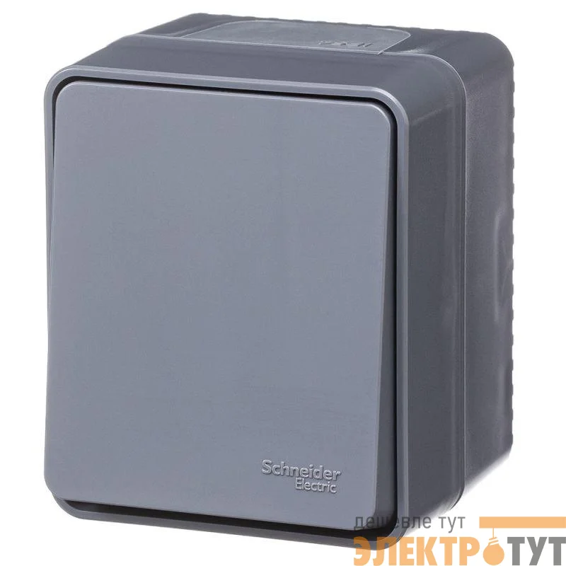Выключатель кнопочный 1-кл. ОП AtlasDesign PROFI IP54 10АХ антрацит SE ATN544015