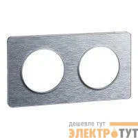 Рамка 2-м Odace полирован. алюм. SchE S53P804J