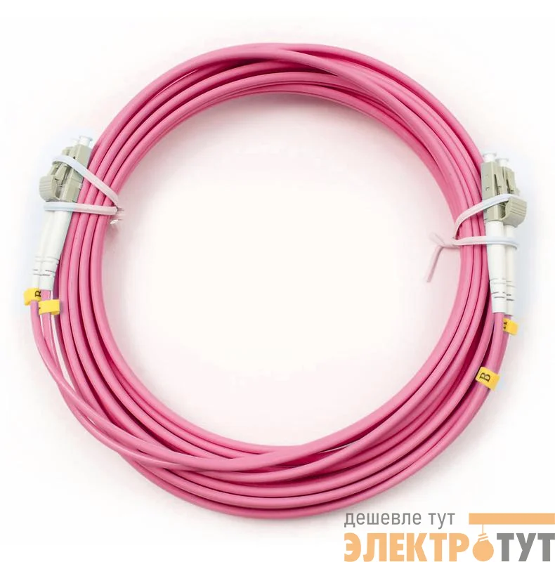 Шнур оптический FOP-50-OM4-LC-LC-5m duplex LC-LC50/125мм OM4 5м LSZH Cabeus 9104c