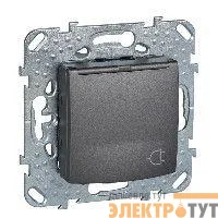 Механизм розетки 1-м СП Unica Top с защ. крышкой защ. шторки с заземл. графит SchE MGU5.037.12TAZD