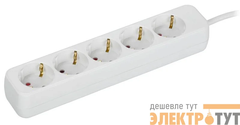Удлинитель 5х3м 10А У05 ПВС 3х1 бел. UMA IEK UM-YP10-10-05-03-Z-K01