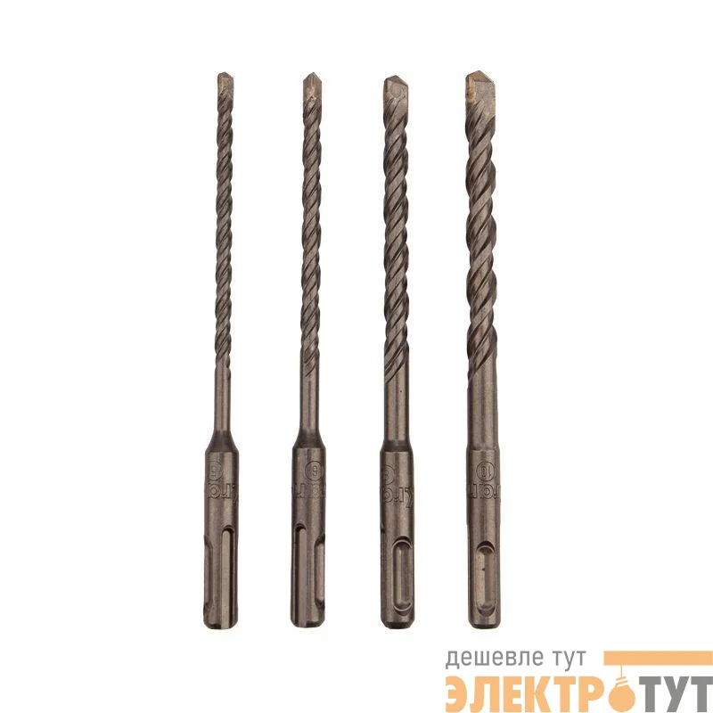 Набор буров по бетону 5-6-8-10х160мм 4шт пластик. коробка SDS PLUS Kranz KR-91-0405