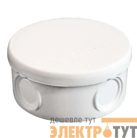 Коробка распределительная ОП d90х45мм IP54 4 выхода без гермовводов крышка защелкивающаяся бел. Epplast 145151