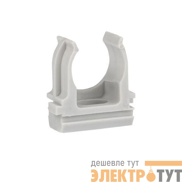 Держатель для труб (клипса) d20мм сер. (уп.10шт) Plast EKF derj-z-20n-r