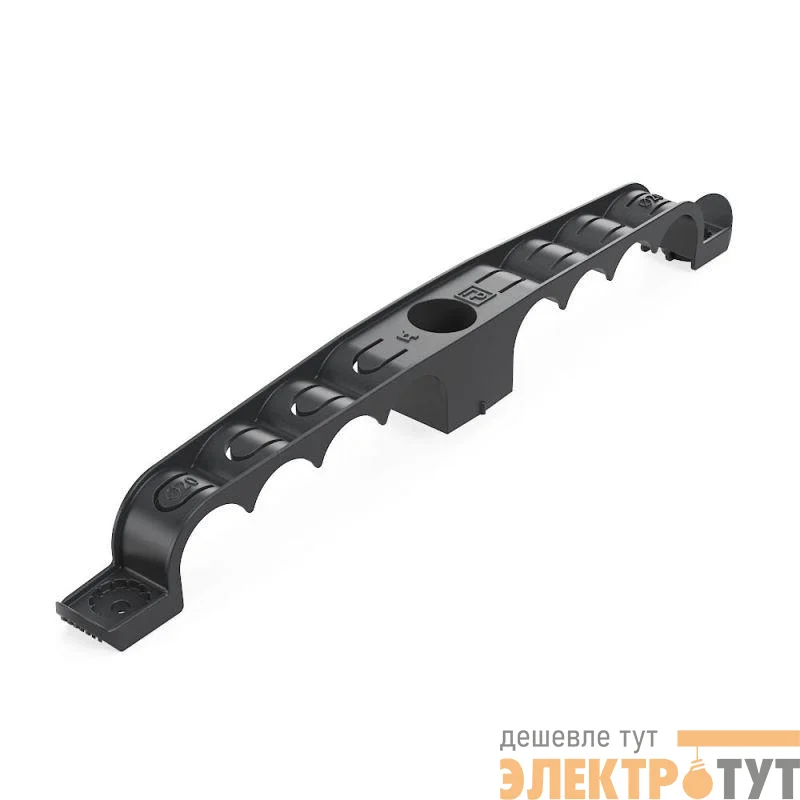 Держатель труб d20мм для прямого монтажа двусторон. на 8 мест черн. (уп.20шт) Промрукав PR13.03295