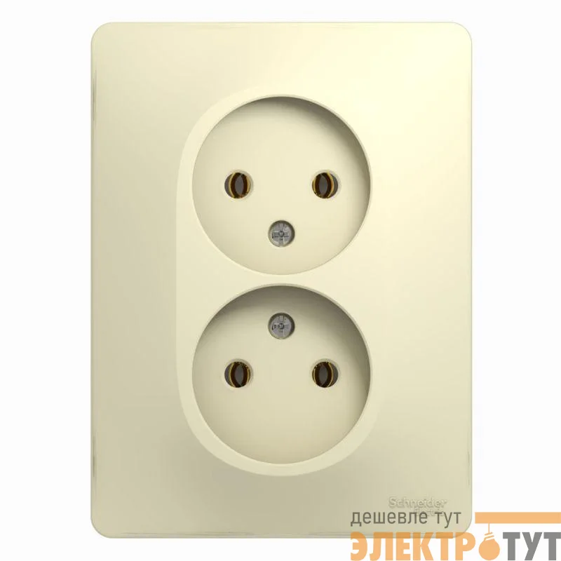 Розетка 2-м СП Glossa 16А IP20 без заземл. беж. SE GSL000220