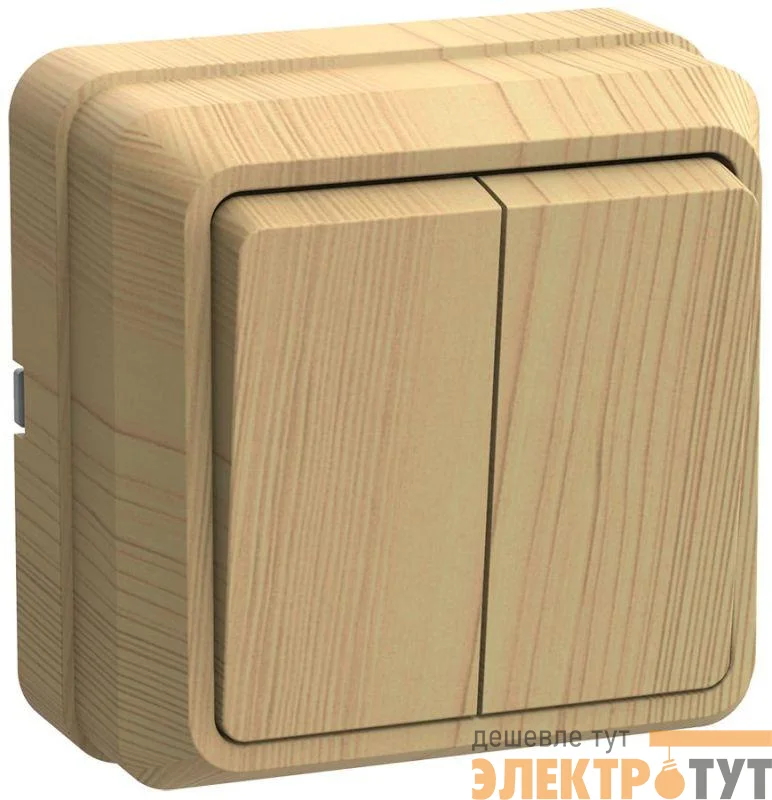 Выключатель 2-кл. ОП Октава 10А IP20 ВС20-2-0-ОС сосна GENERICA EVO20-K03-10-DC