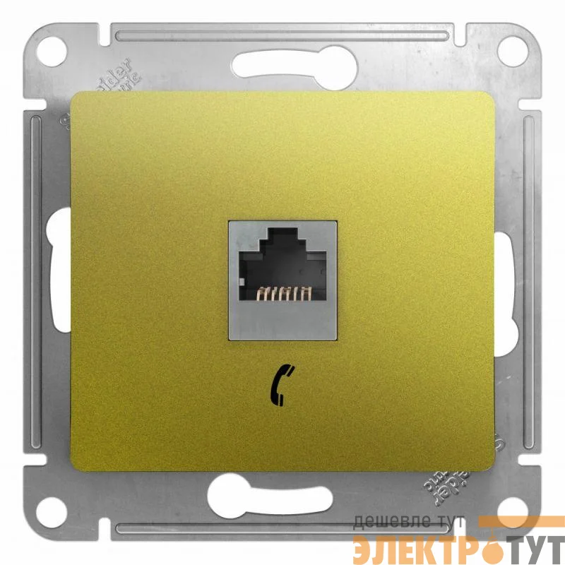 Механизм розетки телеф. 1-м Glossa RJ11 фисташк. SchE GSL001081T