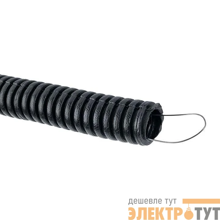 Труба гофрированная ПНД d20мм с протяжкой черн. (уп.100м) Plast PROxima EKF tpnd-20