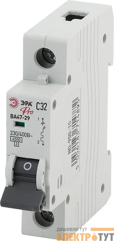 Выключатель автоматический модульный 1п C 32А ВА47-29 Pro NO-900-15 ЭРА Б0031750