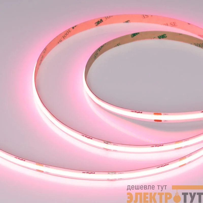 Лента светодиодная COB-X480-8mm 24V Pink 8Вт/м IP20 (уп.5м) Arlight 047743