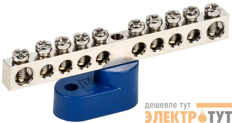 Шина нулевая Ni ШНИ-6х9-10-У1-С на одном угловом изоляторе IEK YNN10-10-C1-K07-N