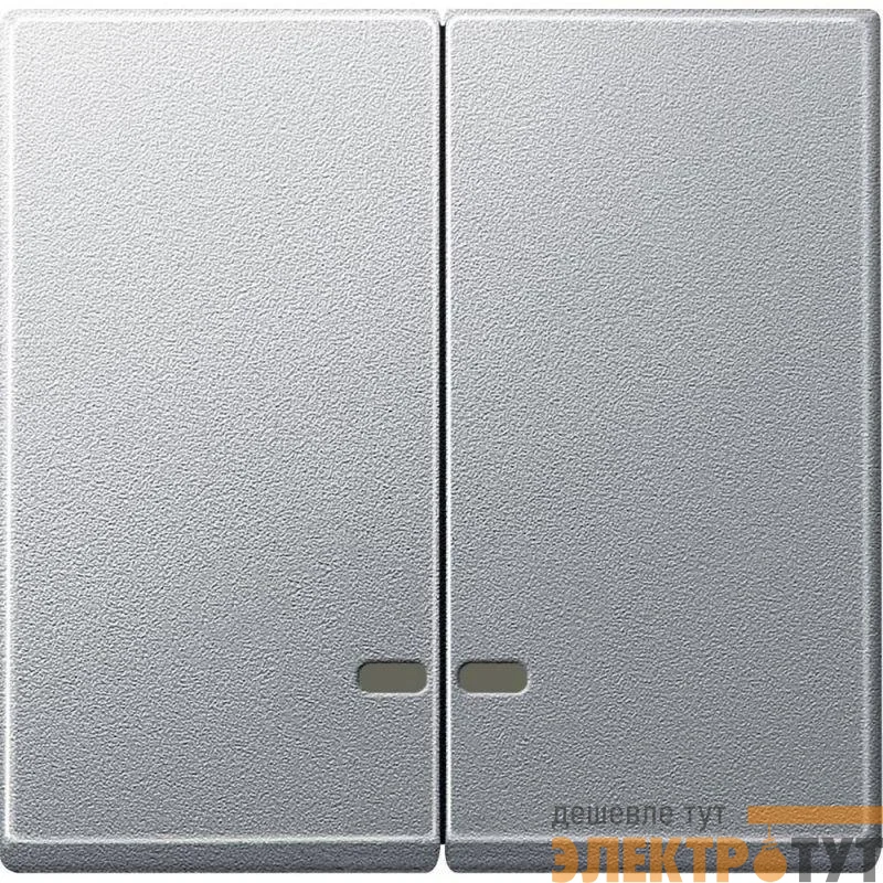Клавиша 2-м Merten с окошком для свет. инд. алюм. SchE MTN3420-0460
