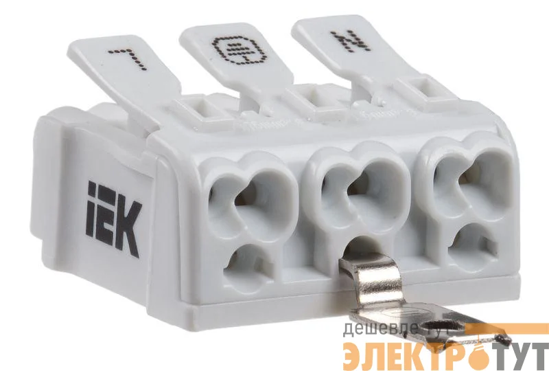 Клемма пружинная соединительная КСПз3-L+N+PE IEK UKZ-B06-3P-F0-E1-10