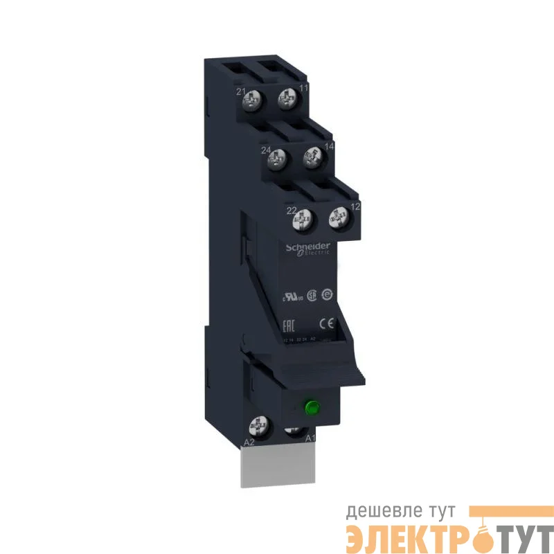 Комплект ZELIO реле/колодка/скоба/маркировка/диод 8А 24В SchE RSB2A080BDPV