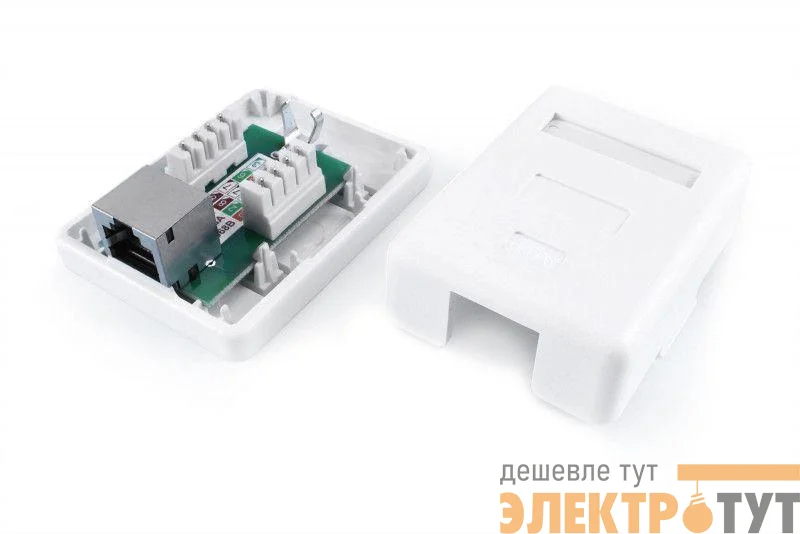 Розетка компьютерная 1-м ОП SB1-1-8P8C-C6-SH-WH RJ45 (8P8C) кат.6 экранир. Dual IDC Hyperline 430236