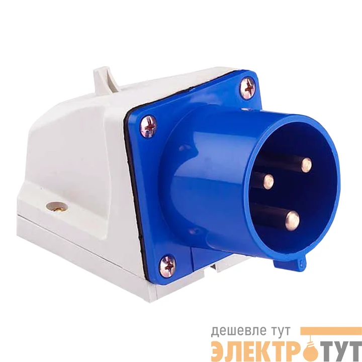 Вилка стационарная 523 32А 2P+PE 220В IP44 EKF ps-523-32-220