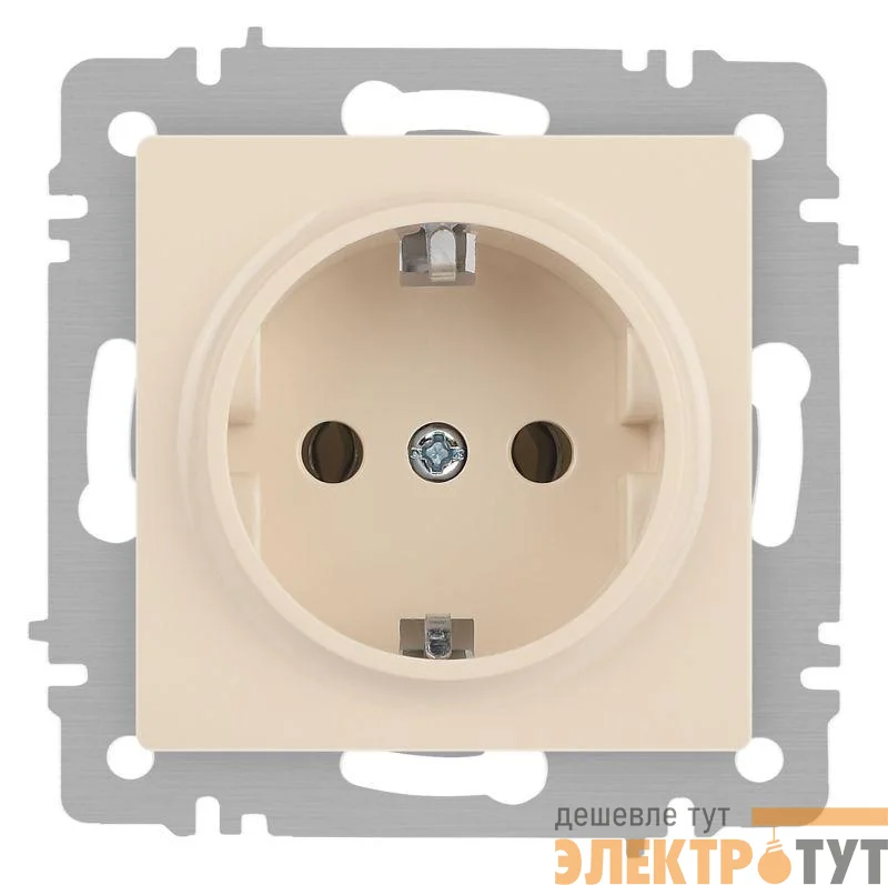 Розетка 1-м СП Accent 6-202-02 16А IP20 250В 2P+E Schuko сл. кость Intro Б0063683