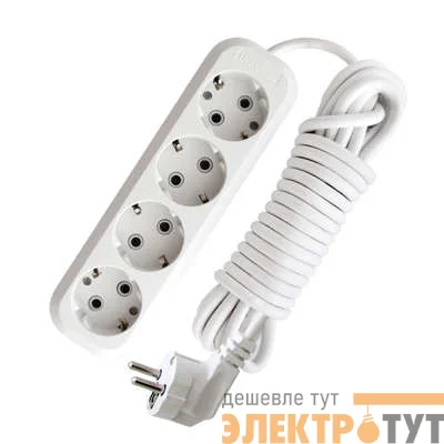 Удлинитель 4х7м с заземл. 10А IP20 Е-304 ПВС 3х1 АБС-пластик UNIVersal 9631983