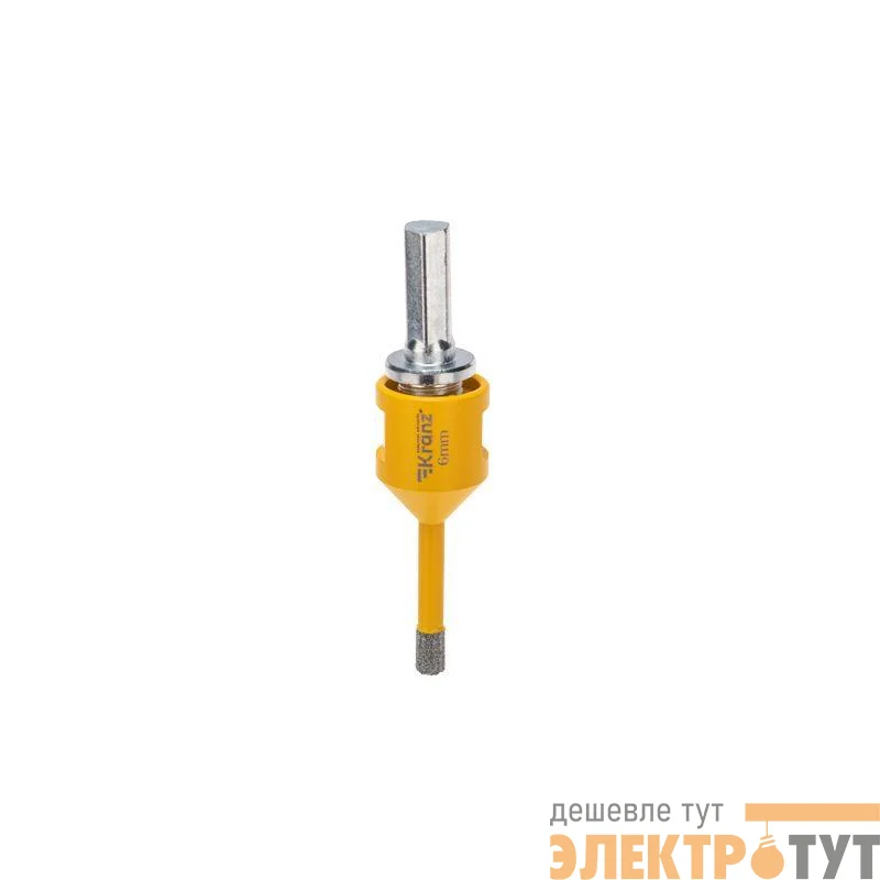 Коронка алмазная профессиональная по керамограниту и железобетону М14 вакуумное спекание 6мм для УШМ Kranz KR-92-1001