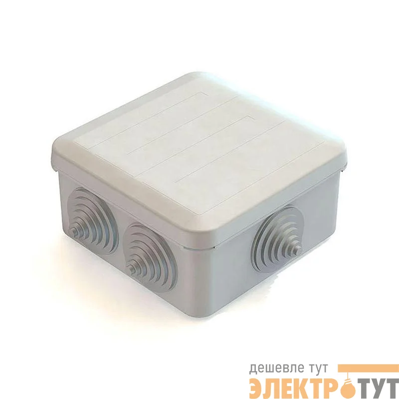 Коробка распаячная для наружного монтажа 100х100х50мм IP55 6 гермовводов с защелк. крышкой CHINT 8820014