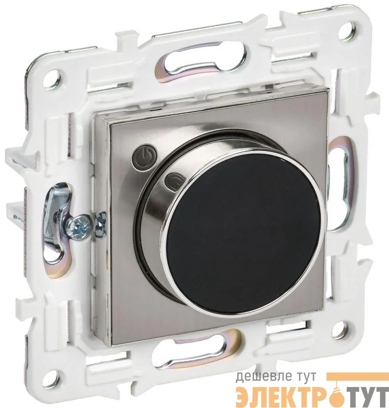 Термостат электронный SKANDY SK-T01N с индикацией никель IEK SK-RT11-K50