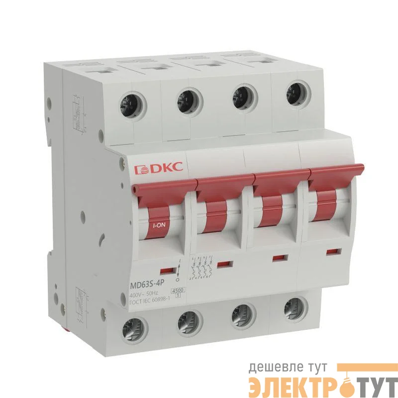 Выключатель автоматический модульный 4п D 6А 4.5кА YON max MD63S YON MD63S-4PD6