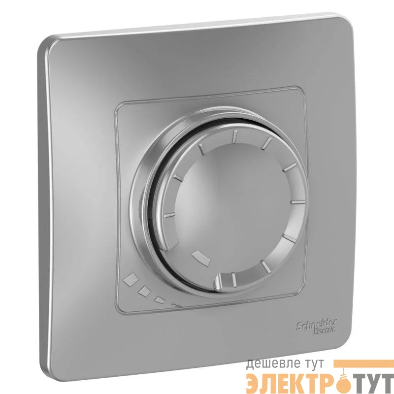 Светорегулятор (диммер) СП BLANCA поворотно-нажимной универсальный 400Вт алюм. SchE BLNSS040013
