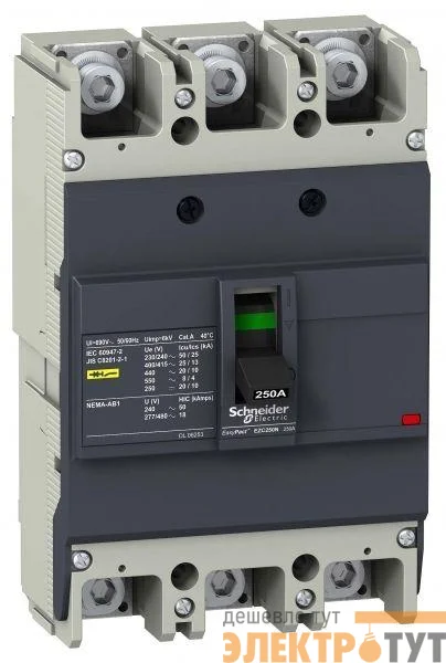 Выключатель автоматический 3п 3т 150А 25кА 400В EZC250N SchE EZC250N3150