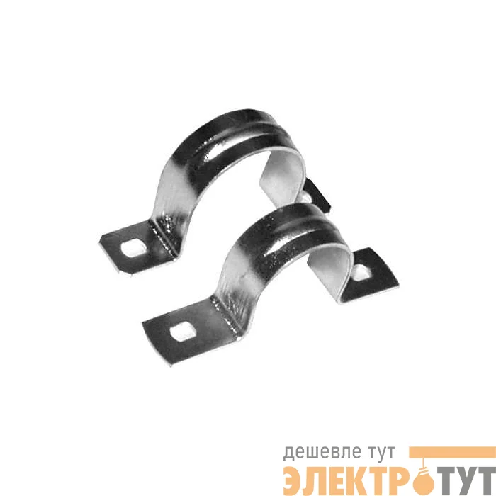 Скоба крепежная двухлапковая d50мм метал. оцинк. (уп.20шт) Ruvinil С21450