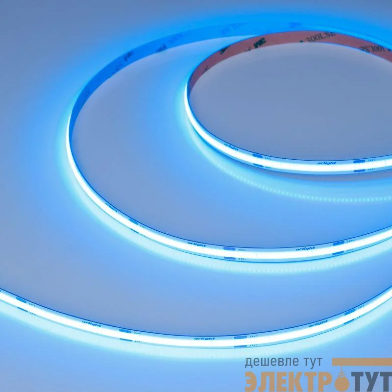 Лента светодиодная COB-X480-8mm 24V Blue 8Вт/м IP20 (уп.5м) Arlight 047734