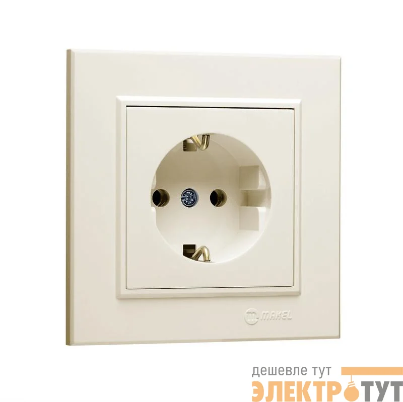 Розетка 1-м СП Karea 16А IP20 с/з крем. Makel 56010028