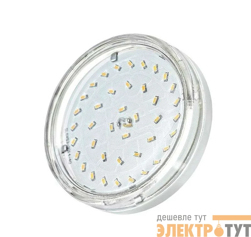 Лампа светодиодная PLED-ECO-GX53 6Вт таблетка 3000К CLEAR тепл. бел. GX53 510лм 230В JazzWay 2851970
