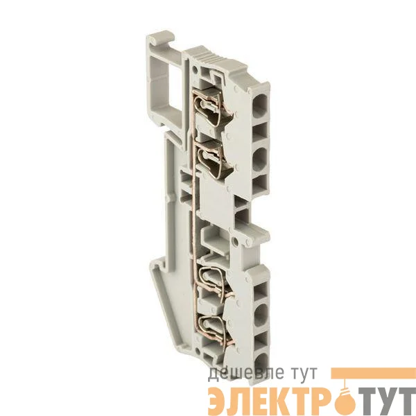 Колодка клеммная ST-1.5 17.5А 4 вывода пружинная сер. EKF plc-jxb-st-1.5-4