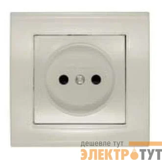 Розетка 1-м СП Бриллиант 16А IP20 без заземл. защ. шторки сл. кость UNIVersal 7948813