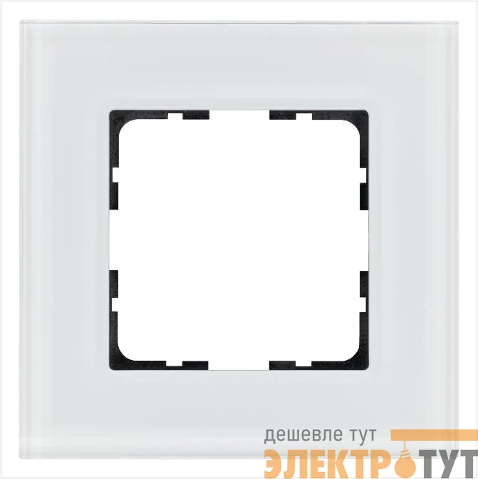 Рамка 1-м G-Glass стекло бел. White Glass Jasmart G1001GW