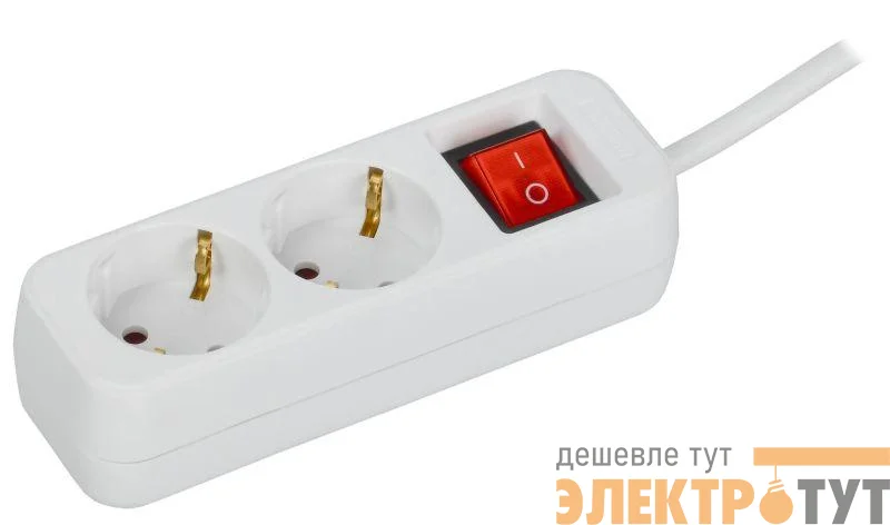 Удлинитель 2х3м 10А У02К ПВС 3х1 бел. UMA IEK UM-YP10-10-02-03-ZK-K01