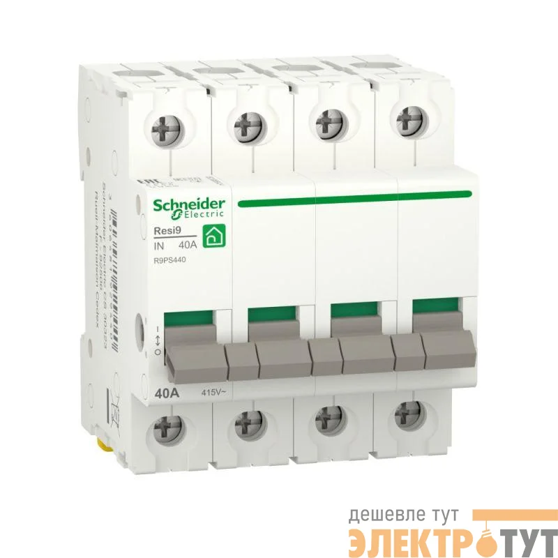 Выключатель нагрузки RESI9 (мод. рубильник) 40А 4P SchE R9PS440