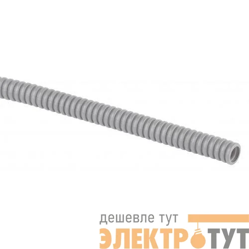 Труба гофрированная ПВХ тяжелая d20мм с протяжкой GOFR-20-100-PVC-T сер. (уп.100м) ЭРА Б0057954