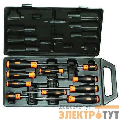 Набор отверток оранж. серия 10 предметов в кейсе SHTOK 09904