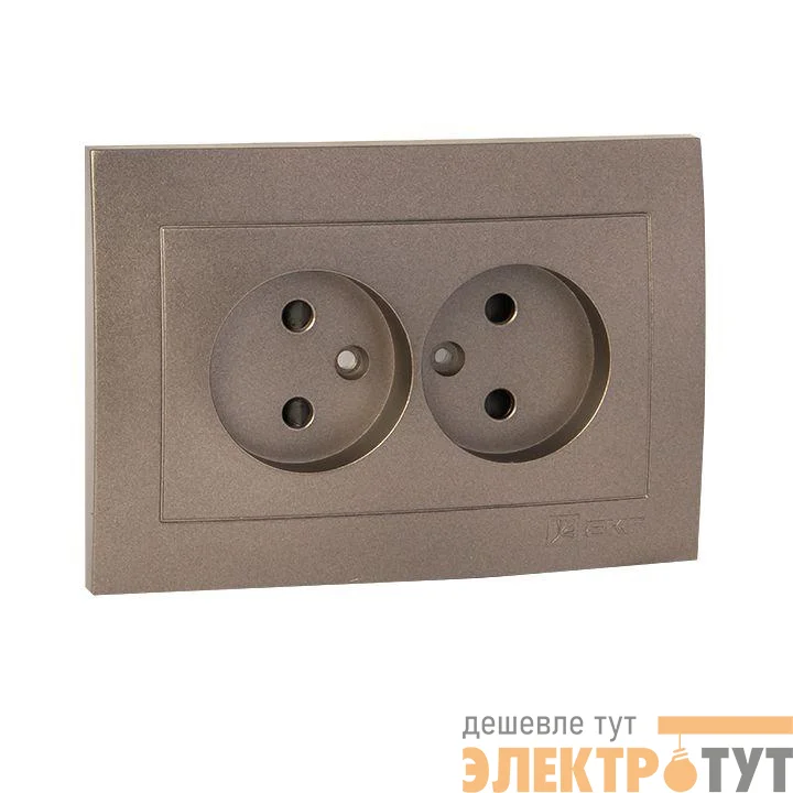 Панель лицевая Валенсия для розетки 2-м 10А защ. шторки без заземл. графит PROxima EKF ESR10-L-102-60