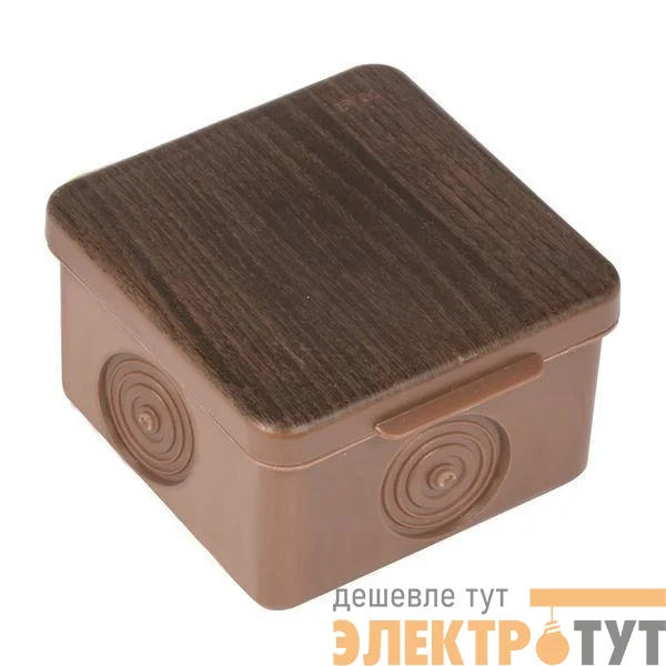 Коробка распаячная КМР-030-037 пылевлагозащ. 65х65х50 без мембранных вводов темн. дерево EKF plc-kmr-030-037-t