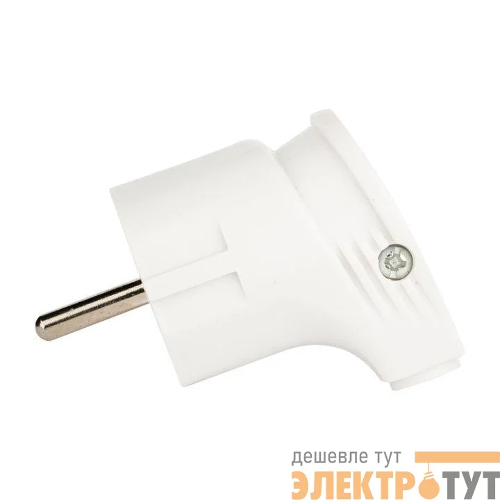 Вилка угловая 16А 250В с заземл. бел. EKF AVY16-10