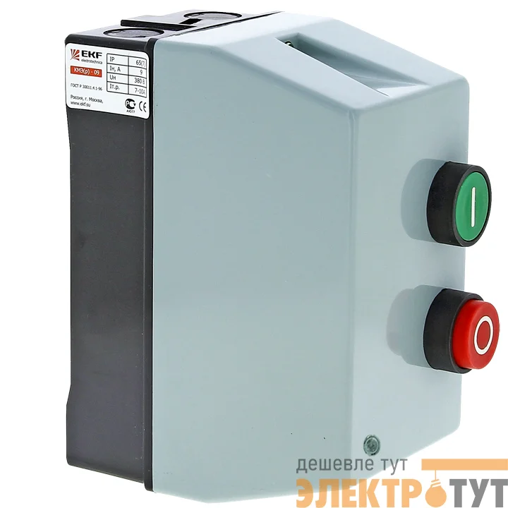Пускатель магнитный КМЭ 18А 230В с РТЭ и индикатором PROxima в корп. IP65 EKF ctrp-r-18-230v-led