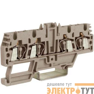 Зажим проходной HMM.2/2+2GR 2.5кв.мм 2 ввод/2 вывода сер. DKC ZHM520GR