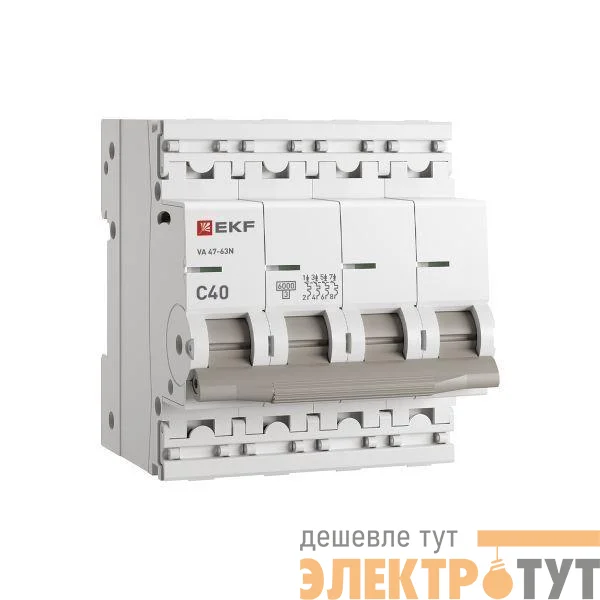 Выключатель автоматический модульный 4п C 40А 6кА ВА 47-63N PROxima EKF M636440C