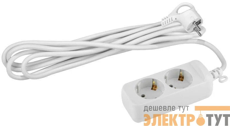 Удлинитель 2х1.5м с заземл. 10А IP20 UX-2e-1.5m ПВС 3х0.75 Эра Б0038572
