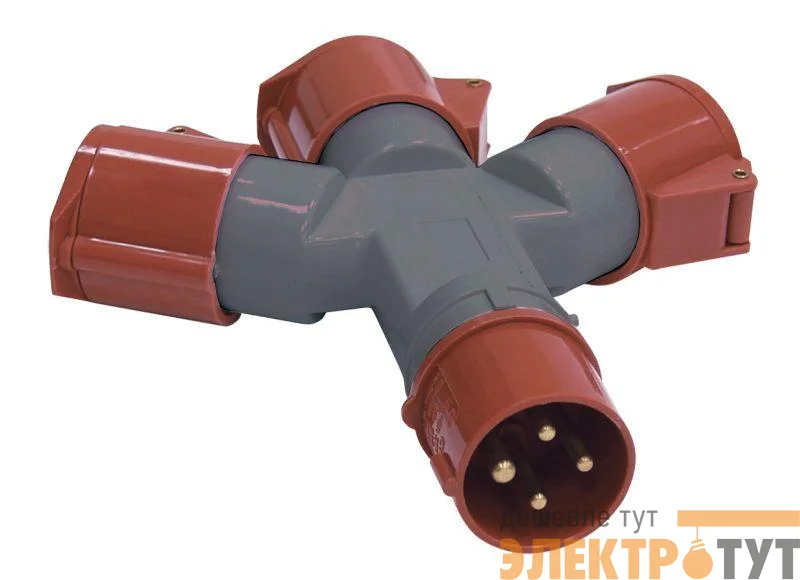 Адаптер 3-х луч. 16А 3P+PE 380В IP44 TS1013-214 IEK PAS32-016-4