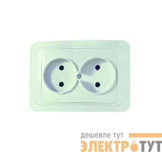 Розетка 2-м СП Mimoza 16А IP20 без заземл. бел./бел. Makel 12017